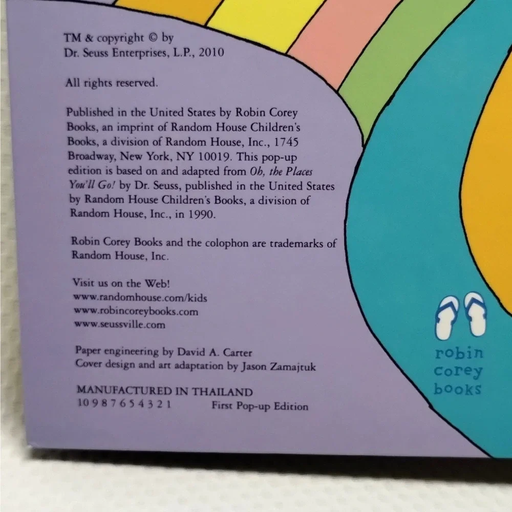 Dr Seuss Oh The Places You Will Go Pop Up David Carter 2010 First Edition Book